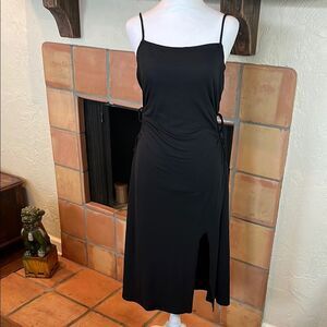 Hollister Black Side Keyholes Midi Dress, size M